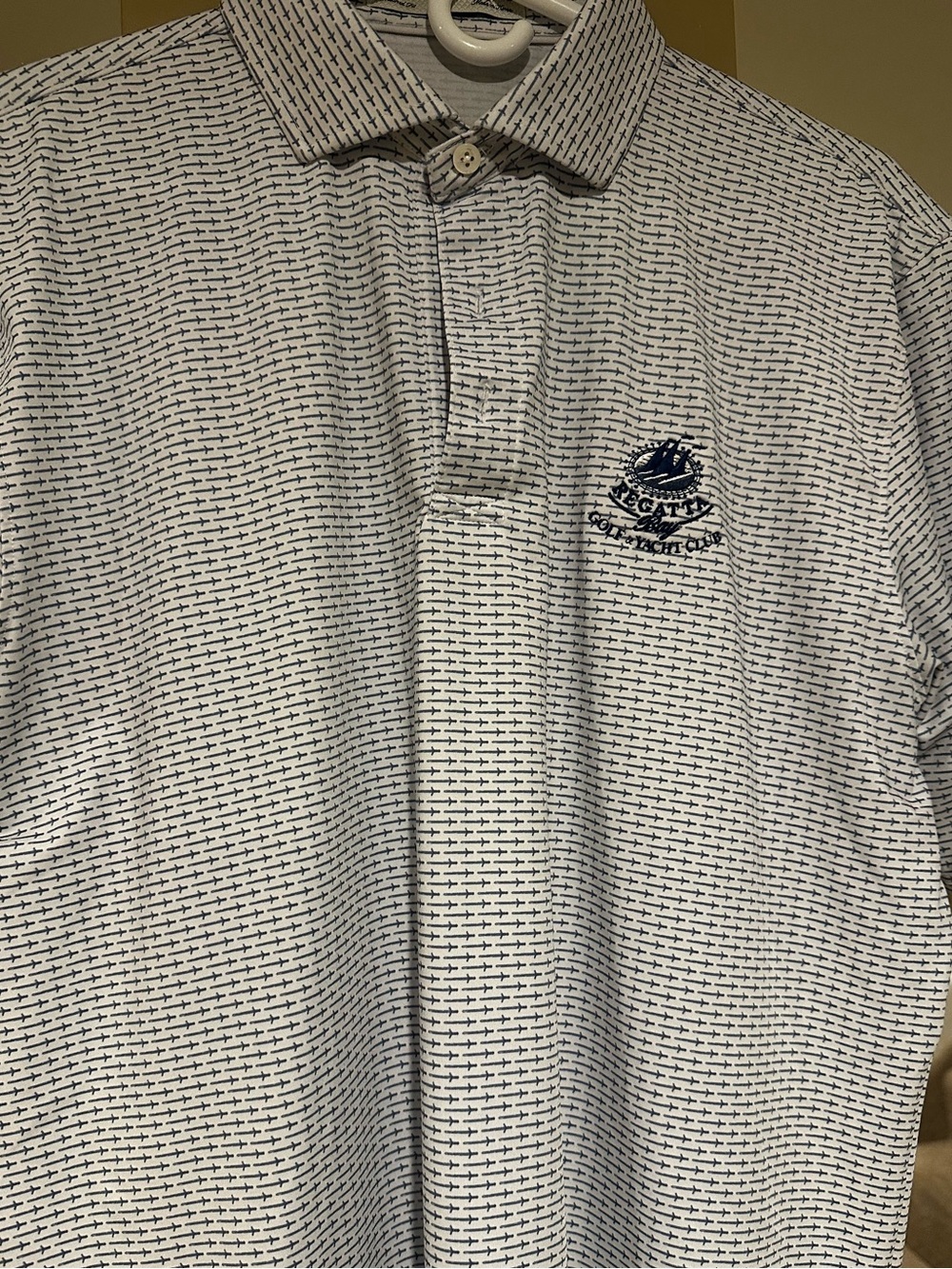 Holderness and Bourne The Claymore Polo, Large, white and blue like new